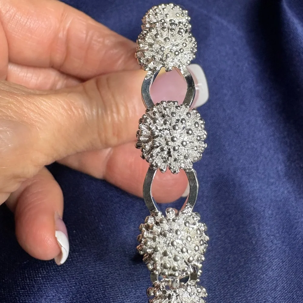 Cuff Bracelet Solid 925 Sterling Silver Floral Feminine Bridal